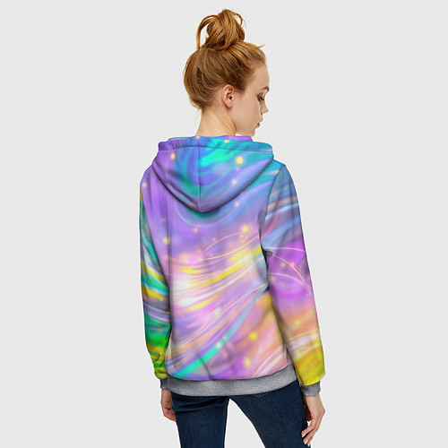 Женская толстовка на молнии Волшебный мистический космос / 3D-Меланж – фото 4