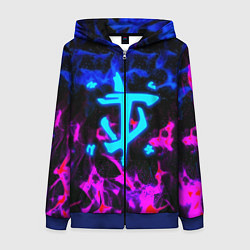 Женская толстовка на молнии Doom неоновый дым