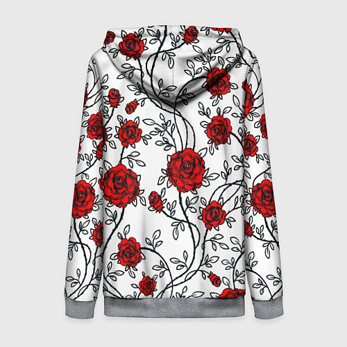 Женская толстовка на молнии Doom розы / 3D-Меланж – фото 2