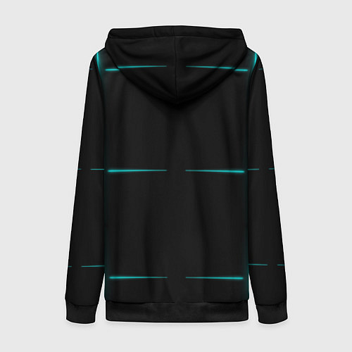 Женская толстовка на молнии Color black blue stripes / 3D-Черный – фото 2