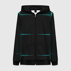 Женская толстовка на молнии Color black blue stripes