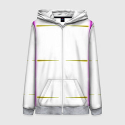 Женская толстовка на молнии Color white pink yellow stripes
