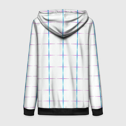 Женская толстовка на молнии Color white blue stripes / 3D-Черный – фото 2