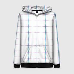 Толстовка на молнии женская Color white blue stripes, цвет: 3D-черный