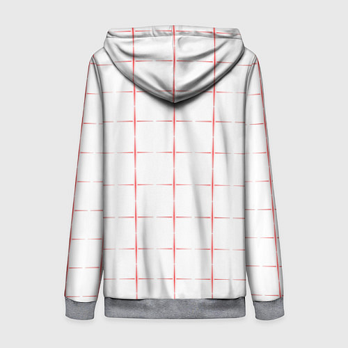 Женская толстовка на молнии Color white red crosses / 3D-Меланж – фото 2