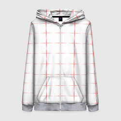 Толстовка на молнии женская Color white red crosses, цвет: 3D-меланж