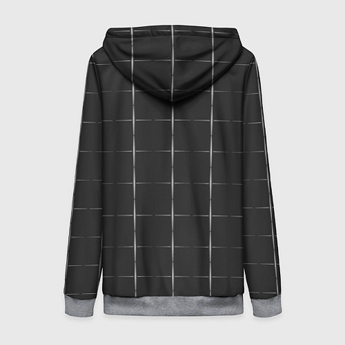 Женская толстовка на молнии Color grey white lines / 3D-Меланж – фото 2