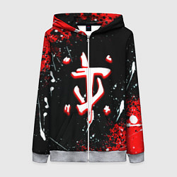 Толстовка на молнии женская Doom краски абстракция, цвет: 3D-меланж