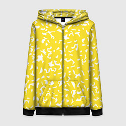 Толстовка на молнии женская Лимонный камуфляж, цвет: 3D-черный