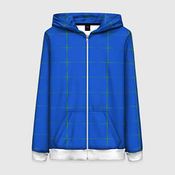 Толстовка на молнии женская Color blue stripes, цвет: 3D-белый