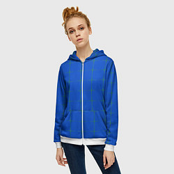 Толстовка на молнии женская Color blue stripes, цвет: 3D-белый — фото 2
