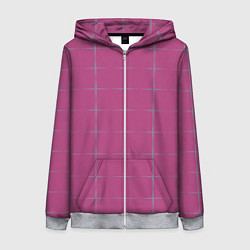 Толстовка на молнии женская Color pink stripes, цвет: 3D-меланж