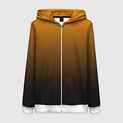 Толстовка на молнии женская Orange gradient, цвет: 3D-белый