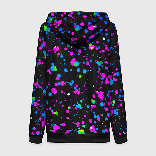 Женская толстовка на молнии Doom цветные краски / 3D-Черный – фото 2