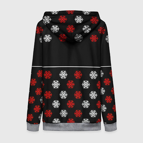 Женская толстовка на молнии Doom winter pattern steel / 3D-Меланж – фото 2