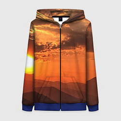 Женская толстовка на молнии Закат на перевале актопрак