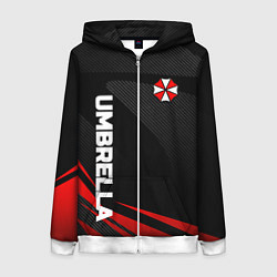 Толстовка на молнии женская Umbrella - спорт, цвет: 3D-белый
