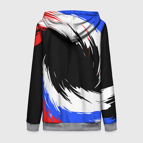 Женская толстовка на молнии Федерация бокса РФ - краска / 3D-Меланж – фото 2