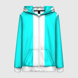 Толстовка на молнии женская Color blue and white, цвет: 3D-белый