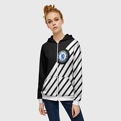 Толстовка на молнии женская Chelsea geometry sport, цвет: 3D-белый — фото 2
