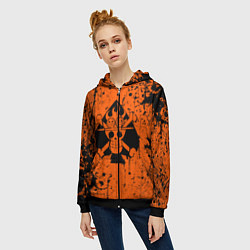 Толстовка на молнии женская Эйс символ, цвет: 3D-черный — фото 2