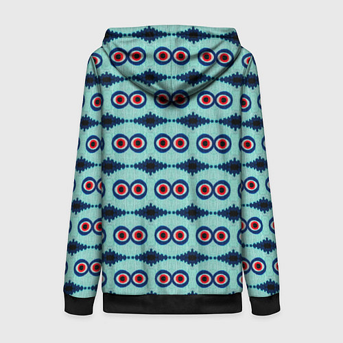 Женская толстовка на молнии Глаза монстриков / 3D-Черный – фото 2
