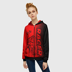 Толстовка на молнии женская Гонщик, цвет: 3D-черный — фото 2