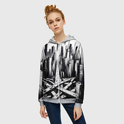Толстовка на молнии женская American metropolis, цвет: 3D-меланж — фото 2