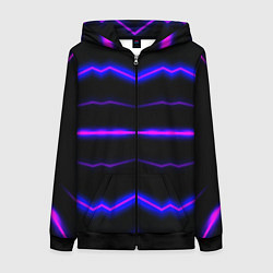 Толстовка на молнии женская Color multicoloured neon stripes, цвет: 3D-черный