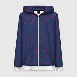 Толстовка на молнии женская Color red squares, цвет: 3D-белый