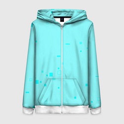Толстовка на молнии женская Color light blue shapes, цвет: 3D-белый