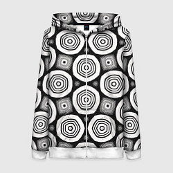 Толстовка на молнии женская Пятиугольные кольца, цвет: 3D-белый