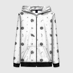 Толстовка на молнии женская Шишки из Бузулукского бора, цвет: 3D-черный