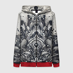 Толстовка на молнии женская Abstract pattern - graffiti, цвет: 3D-красный