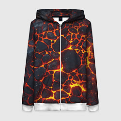 Женская толстовка на молнии Огненная лава вулкана