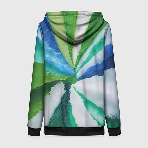 Женская толстовка на молнии Радуга цветов мальдивских островов / 3D-Черный – фото 2