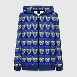 Толстовка на молнии женская Сияние черепа, цвет: 3D-синий