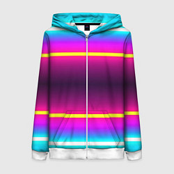 Толстовка на молнии женская Color neon, цвет: 3D-белый