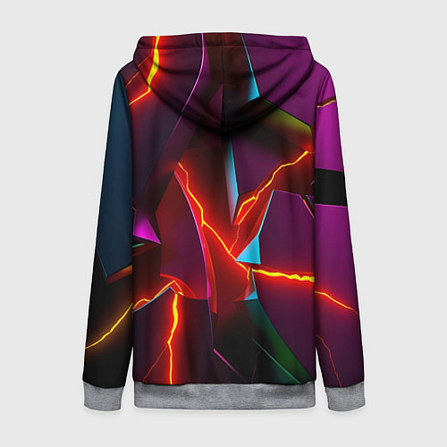 Женская толстовка на молнии Fractures multicolored tiles / 3D-Меланж – фото 2