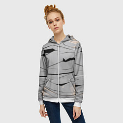 Толстовка на молнии женская Мумия бинты, цвет: 3D-белый — фото 2