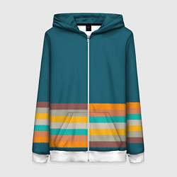 Толстовка на молнии женская Индиго и шумовой градиент заката с текстурой, цвет: 3D-белый