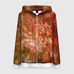 Толстовка на молнии женская Абстракция - bright red, цвет: 3D-белый