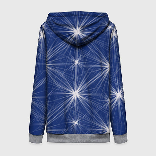 Женская толстовка на молнии Звезды на синем фоне / 3D-Меланж – фото 2