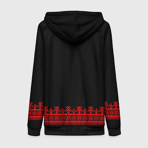 Женская толстовка на молнии Славянская вышиванка рубаха / 3D-Черный – фото 2