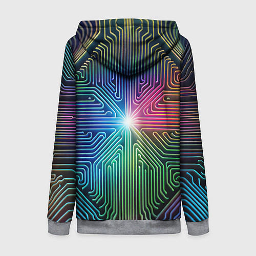 Женская толстовка на молнии Линейная графика / 3D-Меланж – фото 2