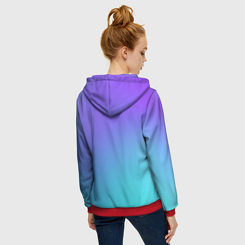 Женская толстовка на молнии Color multi-colored gradient / 3D-Красный – фото 4