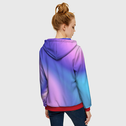Женская толстовка на молнии Color multicolored gradient / 3D-Красный – фото 4