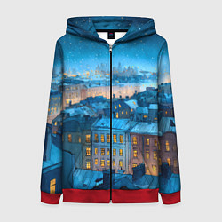 Женская толстовка на молнии Крыши зимнего Питера