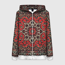 Толстовка на молнии женская Пыльный ковёр, цвет: 3D-белый