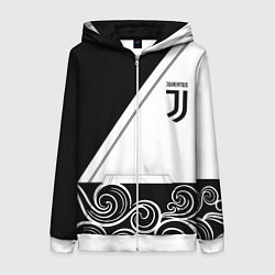 Женская толстовка на молнии Ювентус геометрия полосы текстура